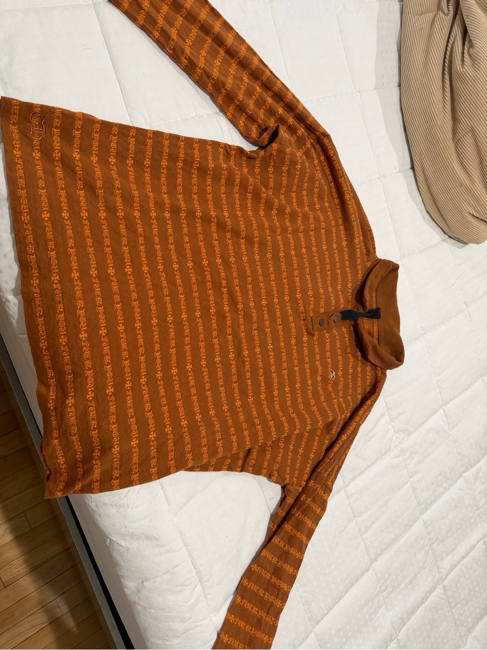 Chrome Hearts Burnt Orange Mock Neck Shirt Jacket